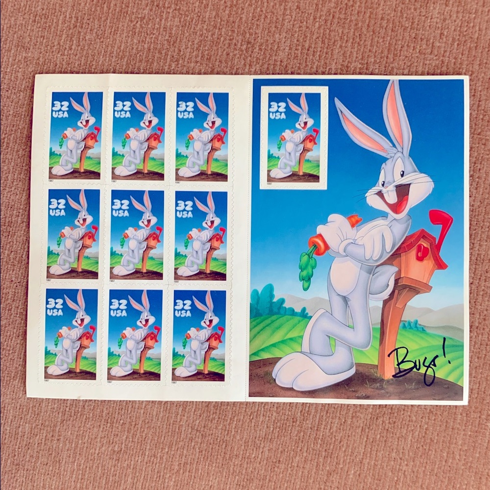 Vintage Bugs Bunny Stamps 1997 Warner Brothers Gem